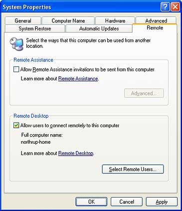 Figure 1: Enabling remote desktop